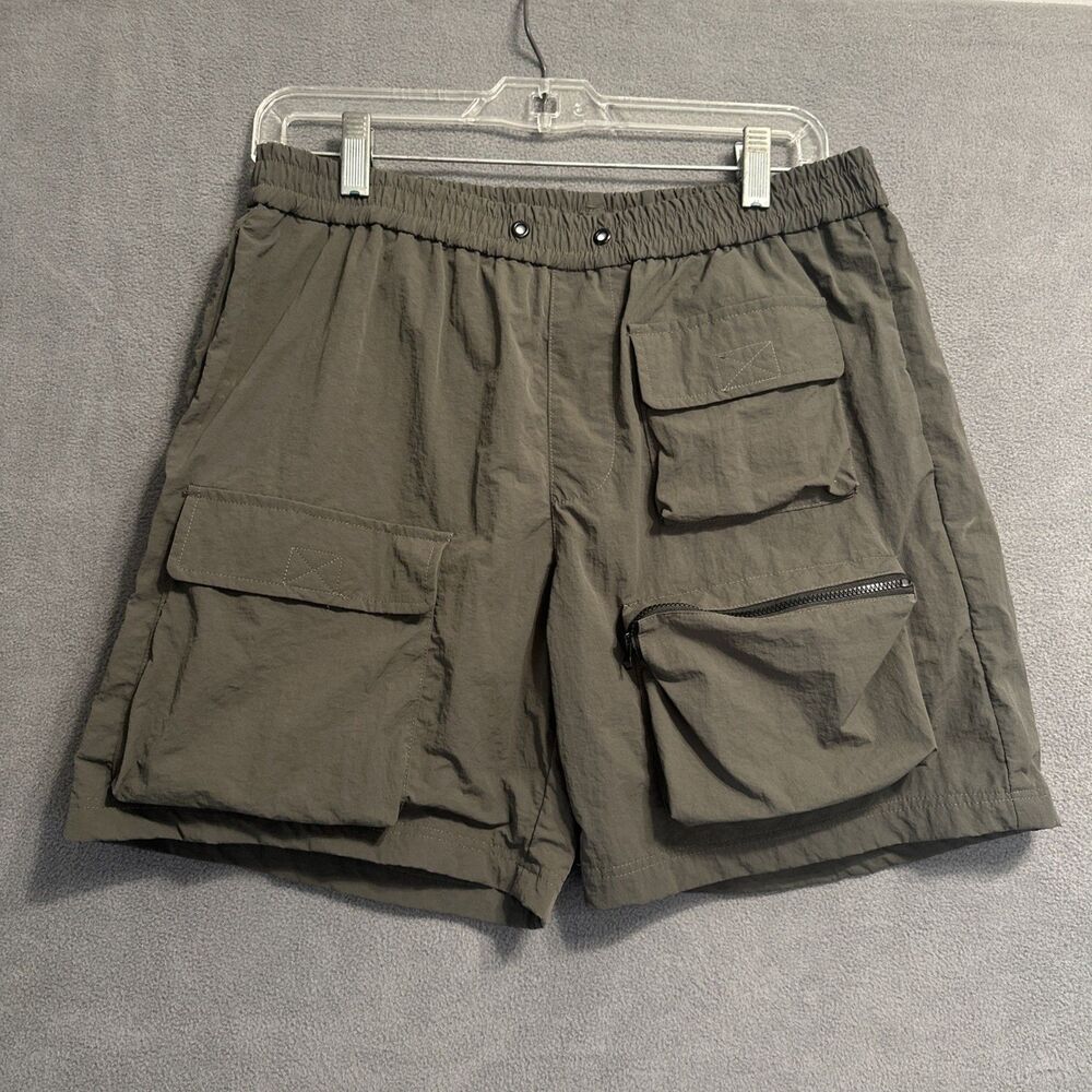 Richie Le Collection Cargo Utility‎ Shorts Mens S Dark Gray Tech Pockets Lined